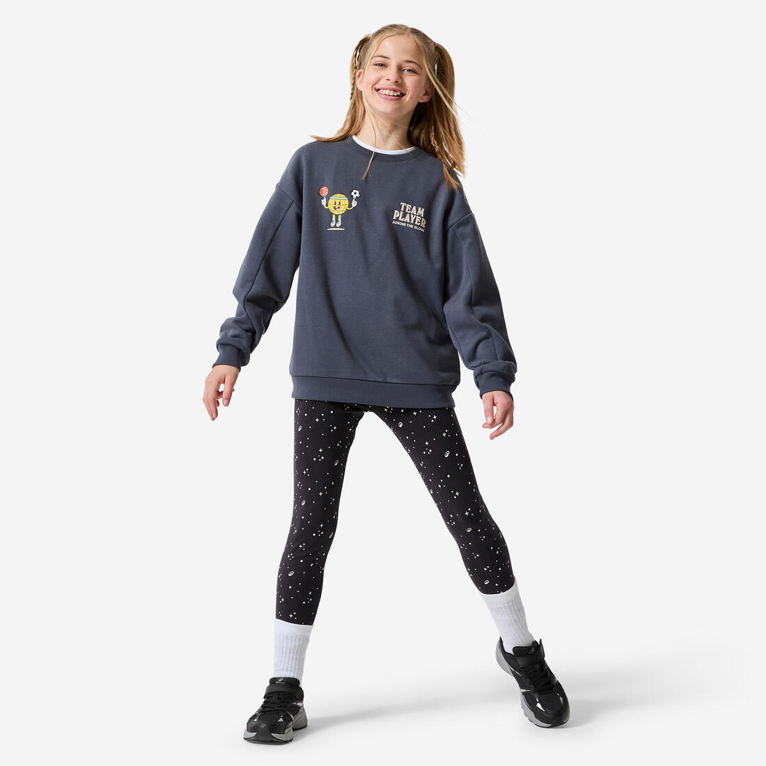 Sweat col rond imprimé en molleton chaud enfant
