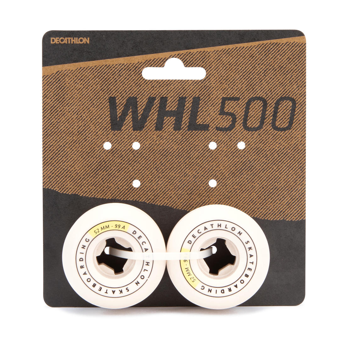JEU DE 4 ROUES DE SKATEBOARD COULEUR IVOIRE FORME CONIQUE TAILLE 56mm, 99A.