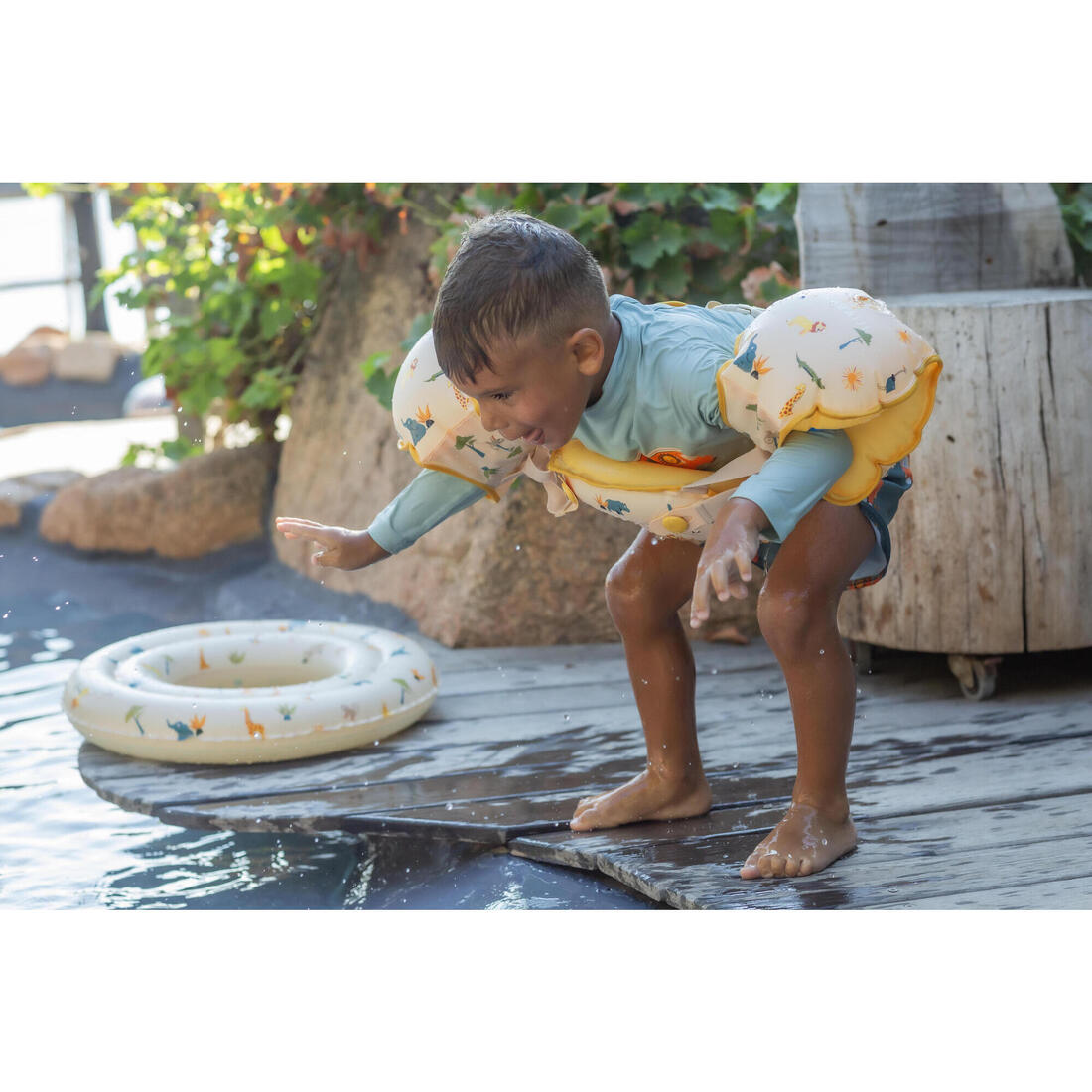 Brassards De Piscine Evolutif Enfant - Tiswim print savane