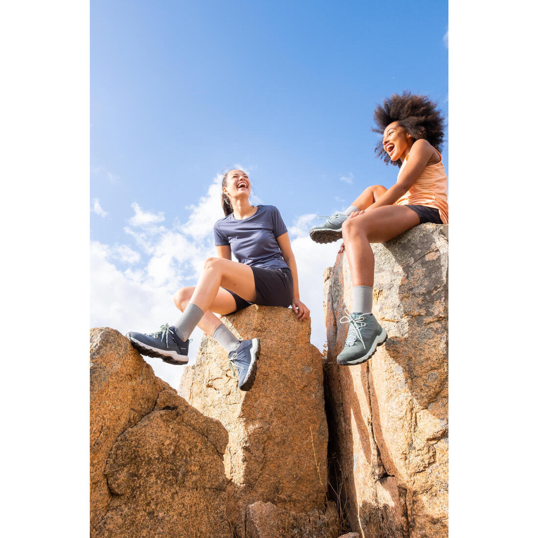 Chaussures imperméables de randonnée montagne - mh500 mid - femme