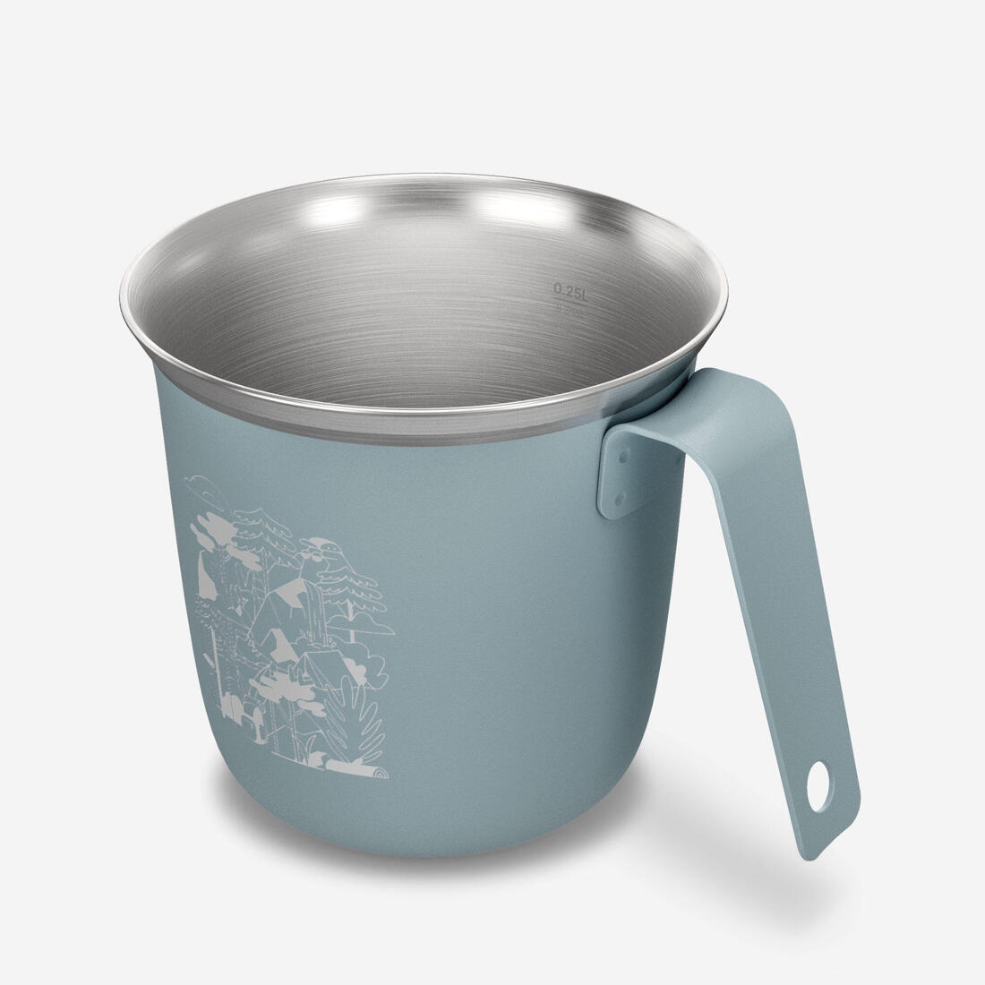 Tasse 500 acier inoxydable 0,3L, pour le camping et la randonnée - Verte.