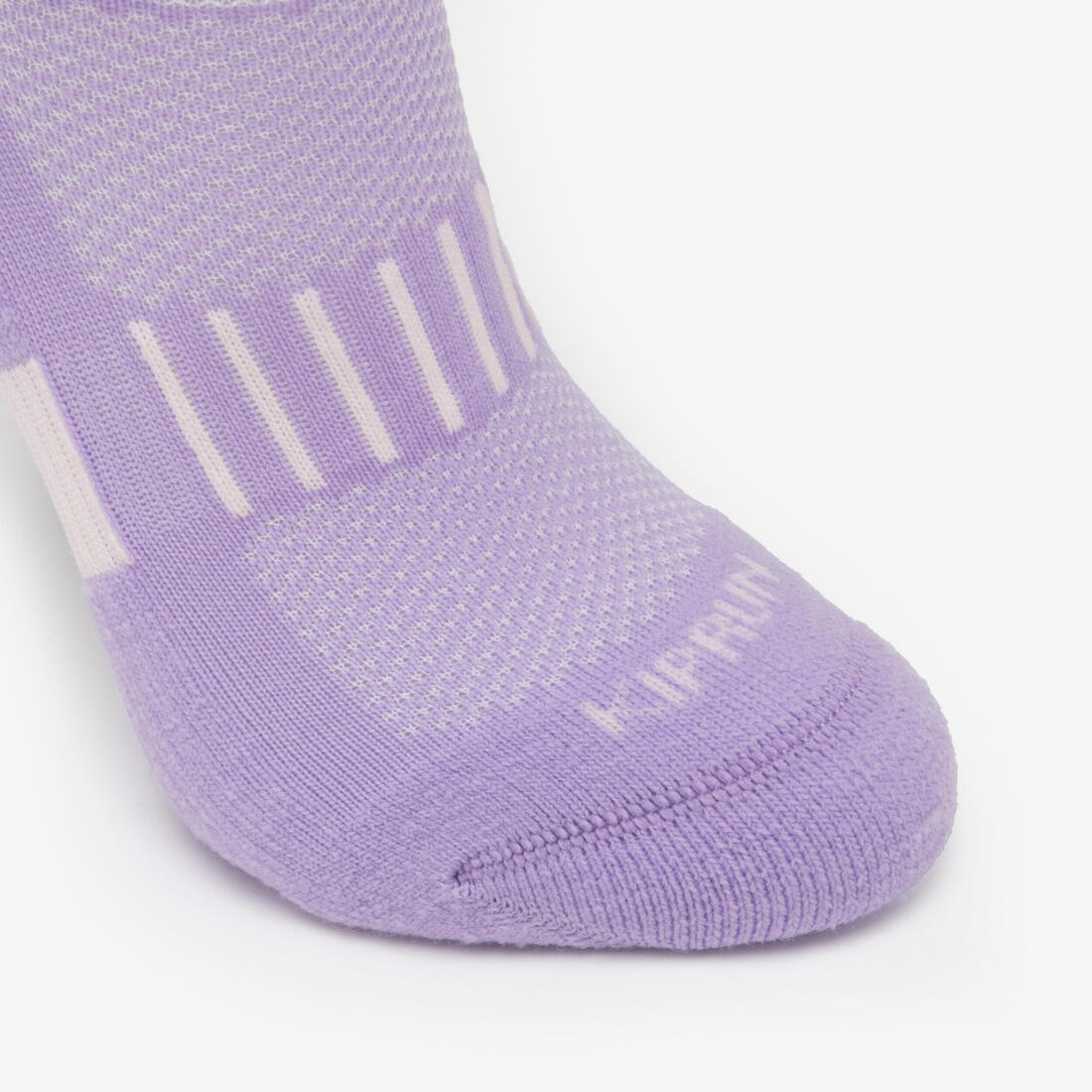 Lotx2 de chaussettes running confort enfant - kiprun 500 mid mauve et rayé