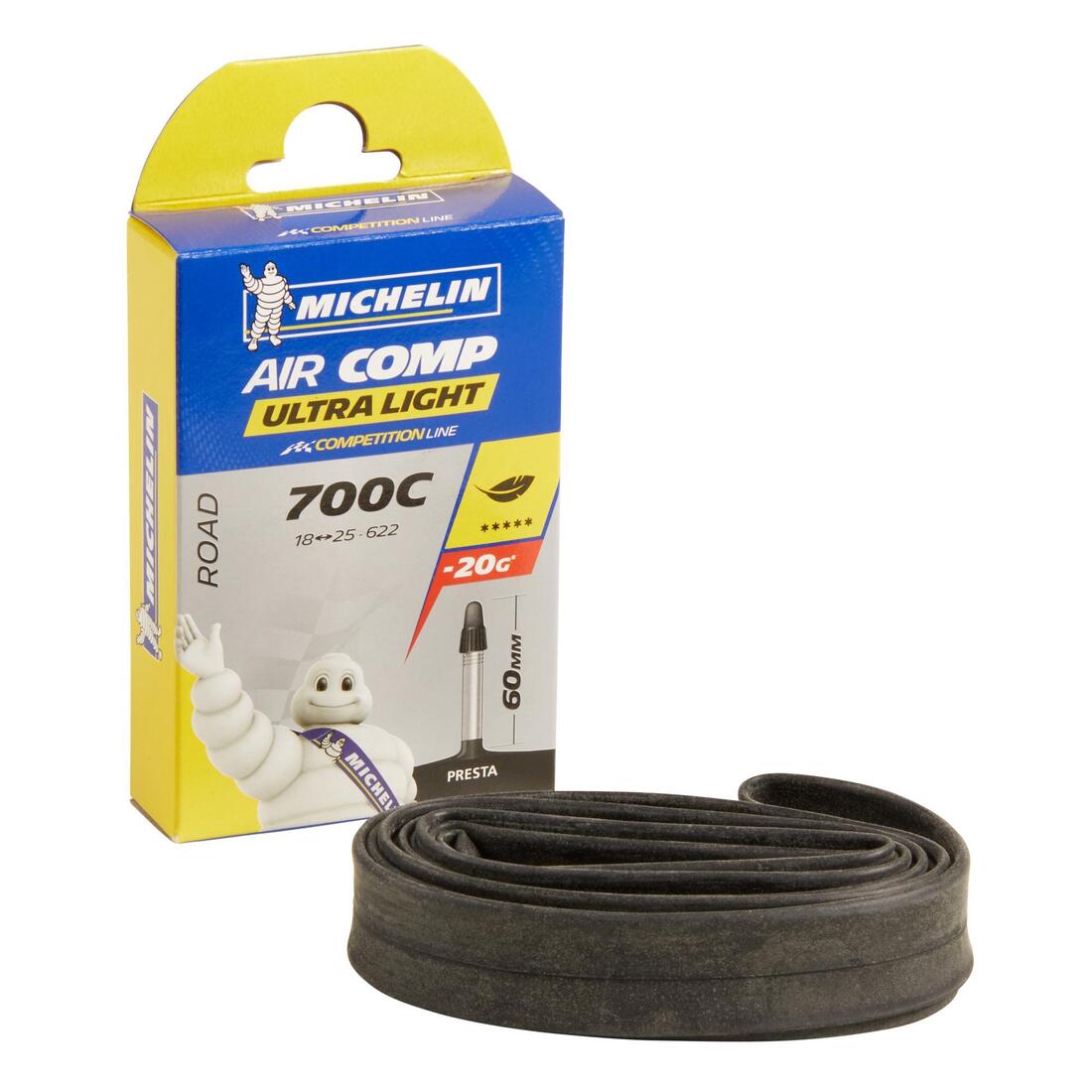 CHAMBRE A AIR ROUTE 700x18/25 ULTRALIGHT VALVE PRESTA 60 MM