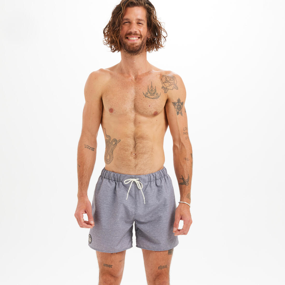 Short de bain 15" homme - 100 palmito