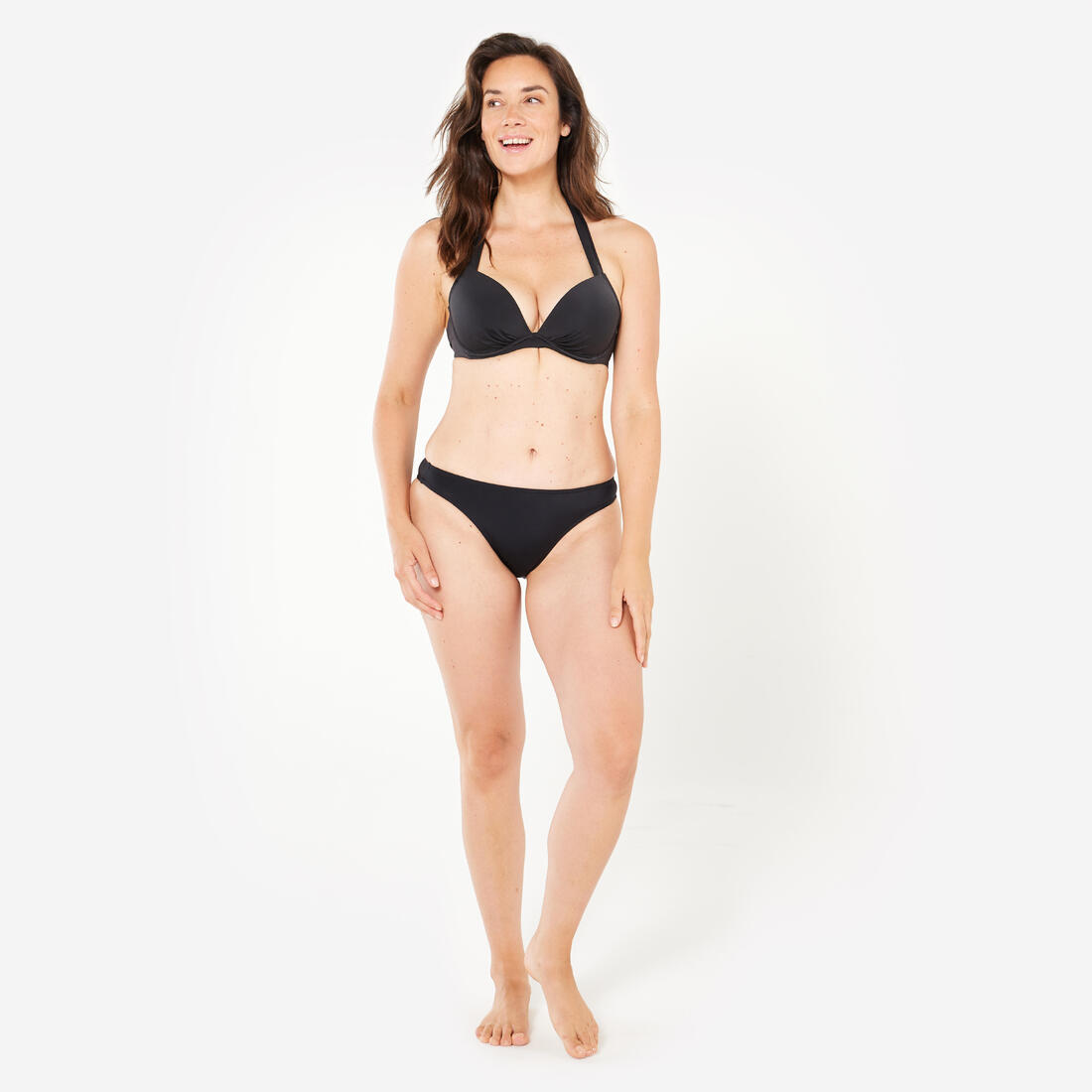 Haut de maillot de bain femme push up avec coques fixes elena noir
