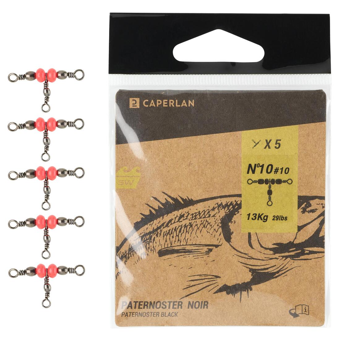 Émerillon pêche paternoster BLACK NICKEL SW x5
