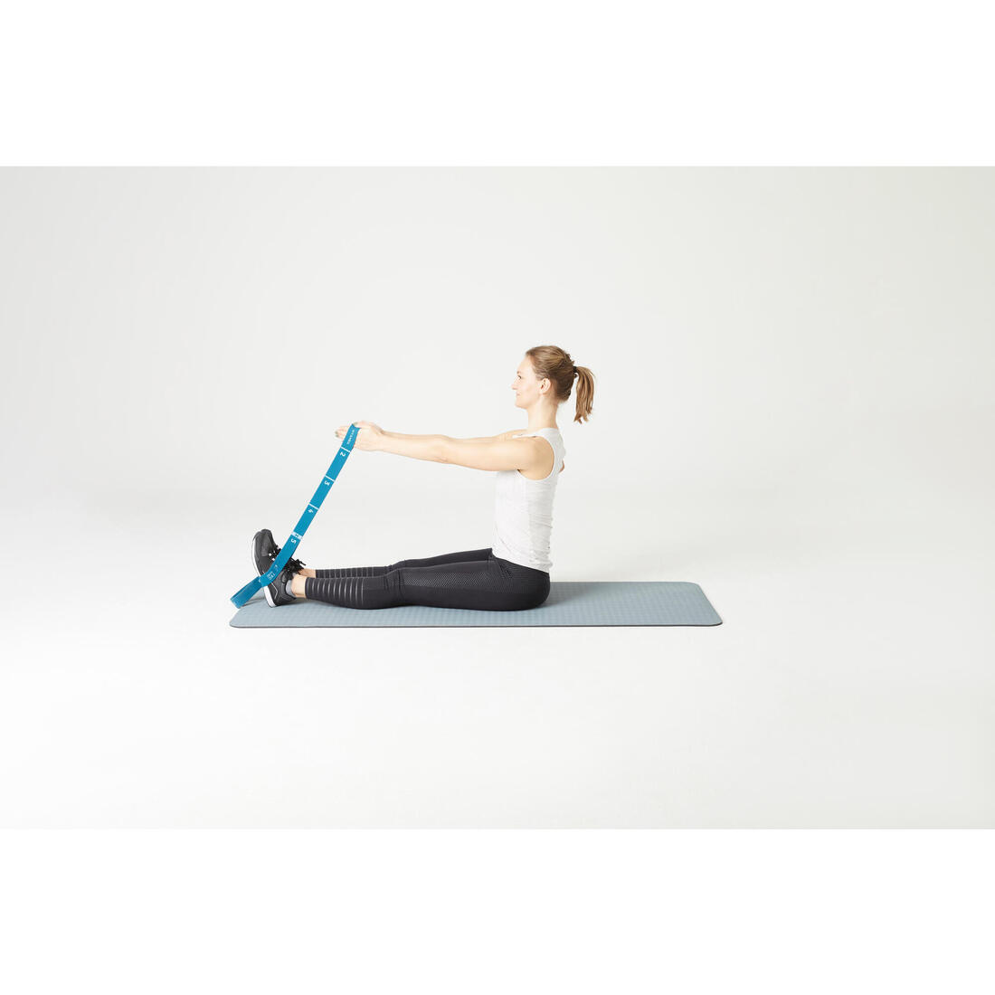 Bande élastique fitness résistance 7 kg textile - bleu marine