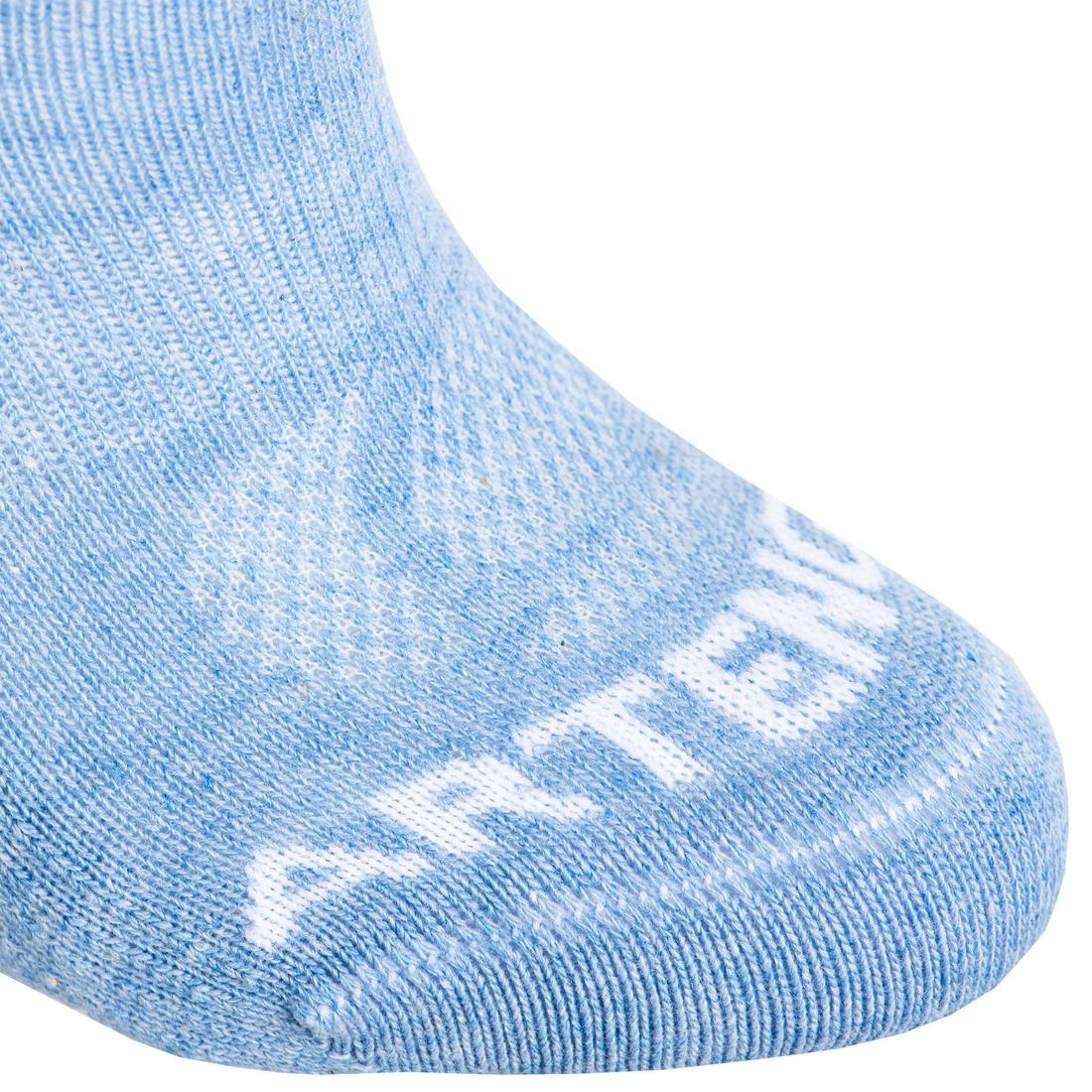 CHAUSSETTES DE SPORT ENFANT MI-HAUTES RS 160 MARINE LOT DE 3
