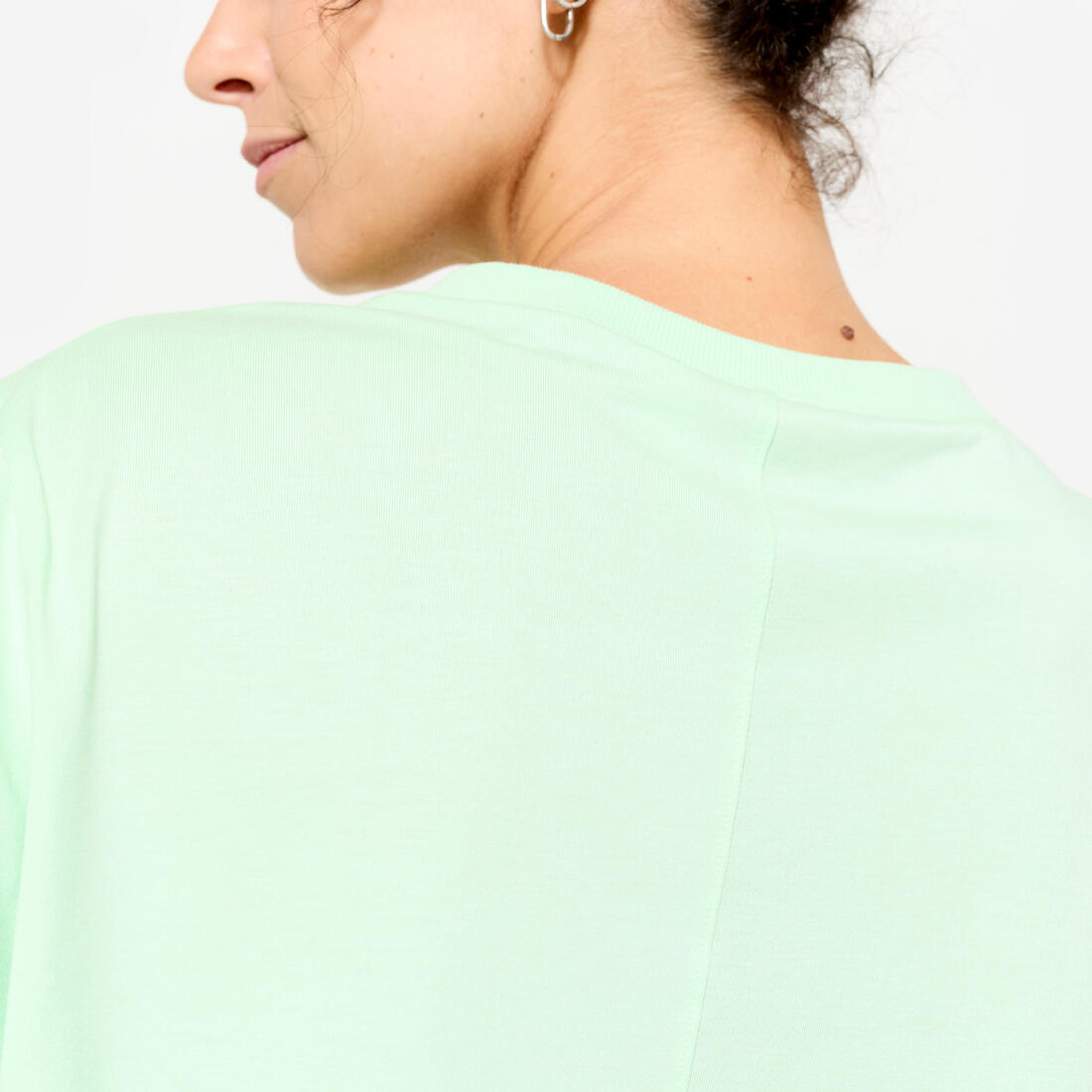 T-shirt crop top femme - blanc imprimé Jump