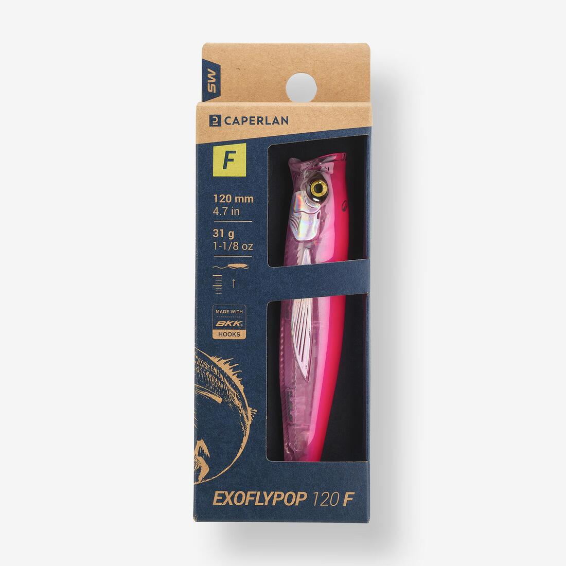 Leurre de surface Popper pêche en mer EXOFLY POP 12cm