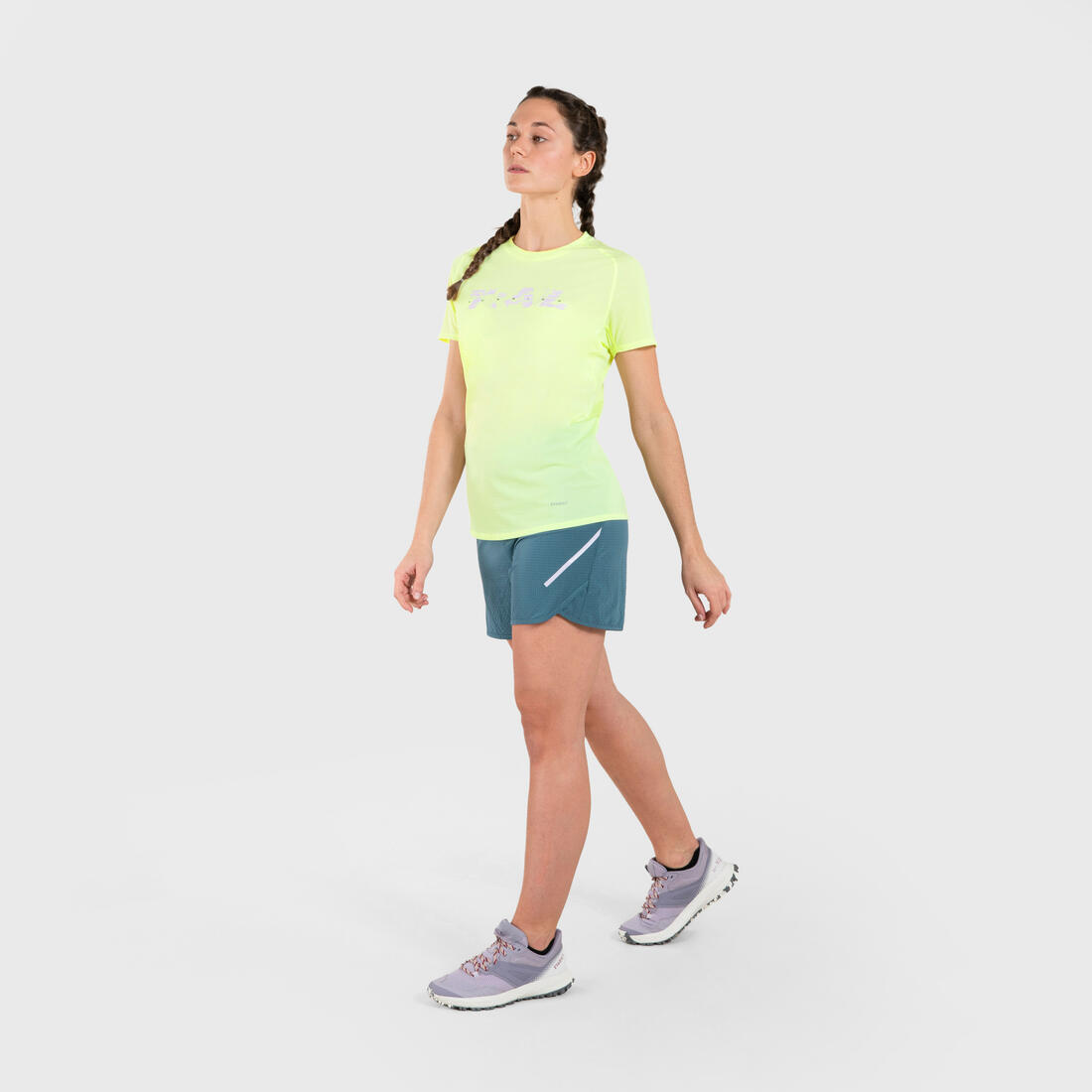 Short de trail running baggy femme noir
