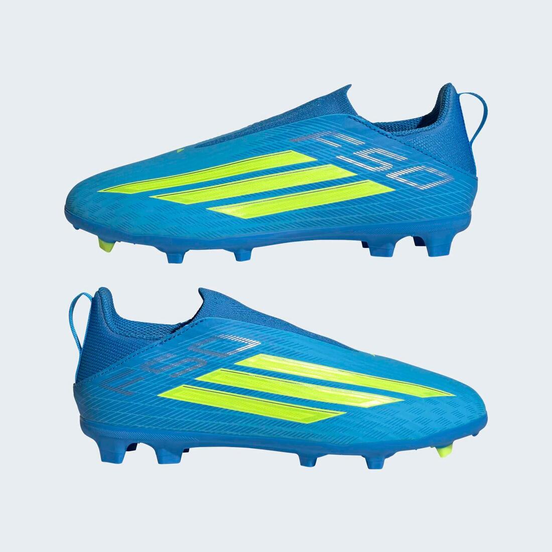 adidas F50 League sans lacets FG/MG chaussure Enfant Bleu