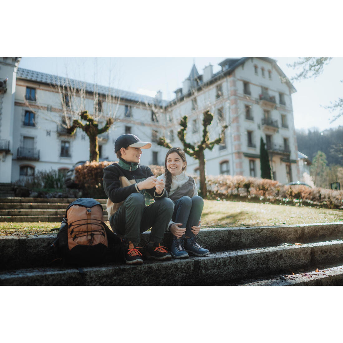 Chaussures de randonnée à lacets déperlantes 35 au 38 enfant, NH500