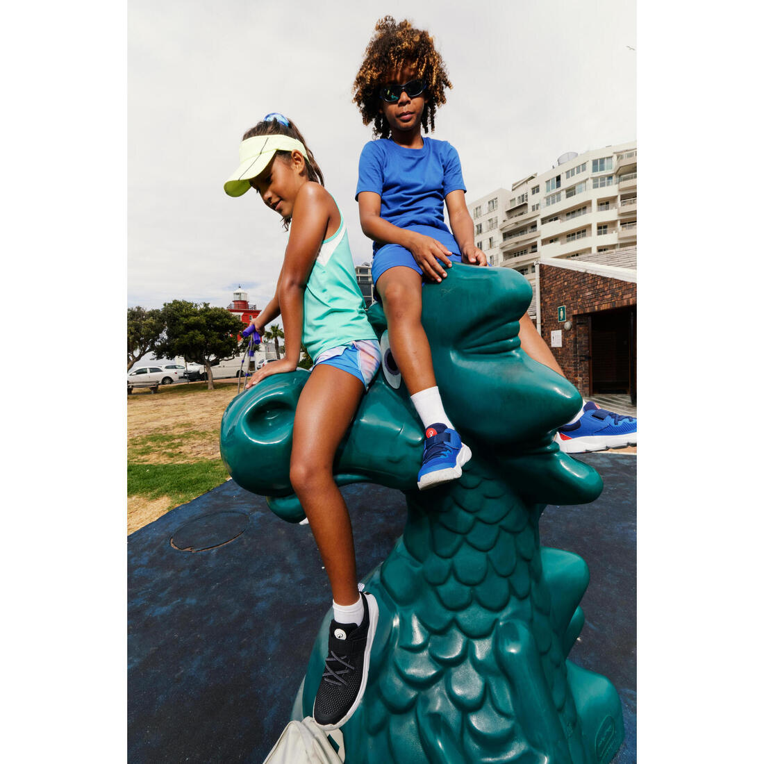 Chaussures de sport à scratch légères enfant, Playful Fast noir et