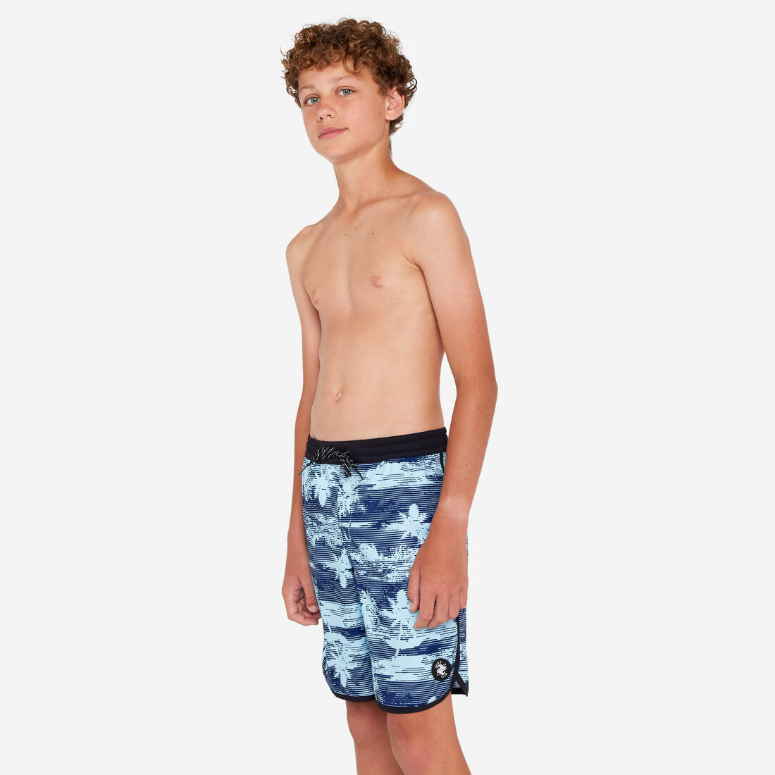 SHORT DE BAIN 500 BLEU CAMO