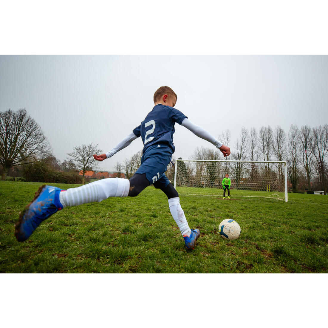 Chaussettes de football rayée enfant viralto club jr marine
