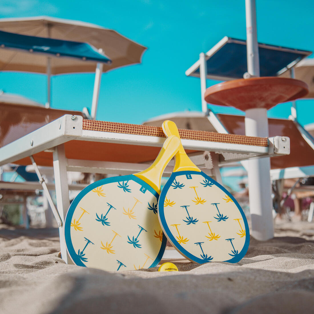 Set raquettes Beach Tennis WOODY RACKET WHITE