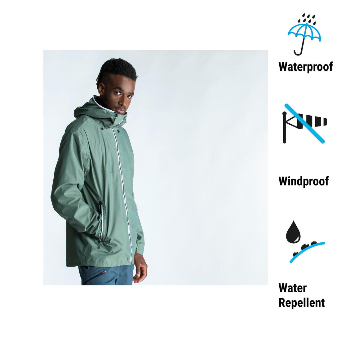 Veste imperméable de voile - veste de pluie coupe vent sailing 100