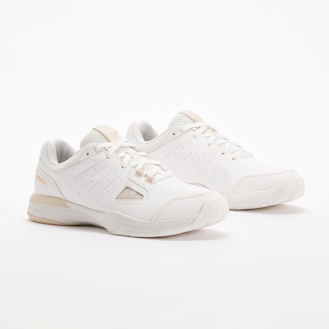 CHAUSSURES DE TENNIS FEMME TERRE BATTUE TS500 BLANCHE MAGNOLIA