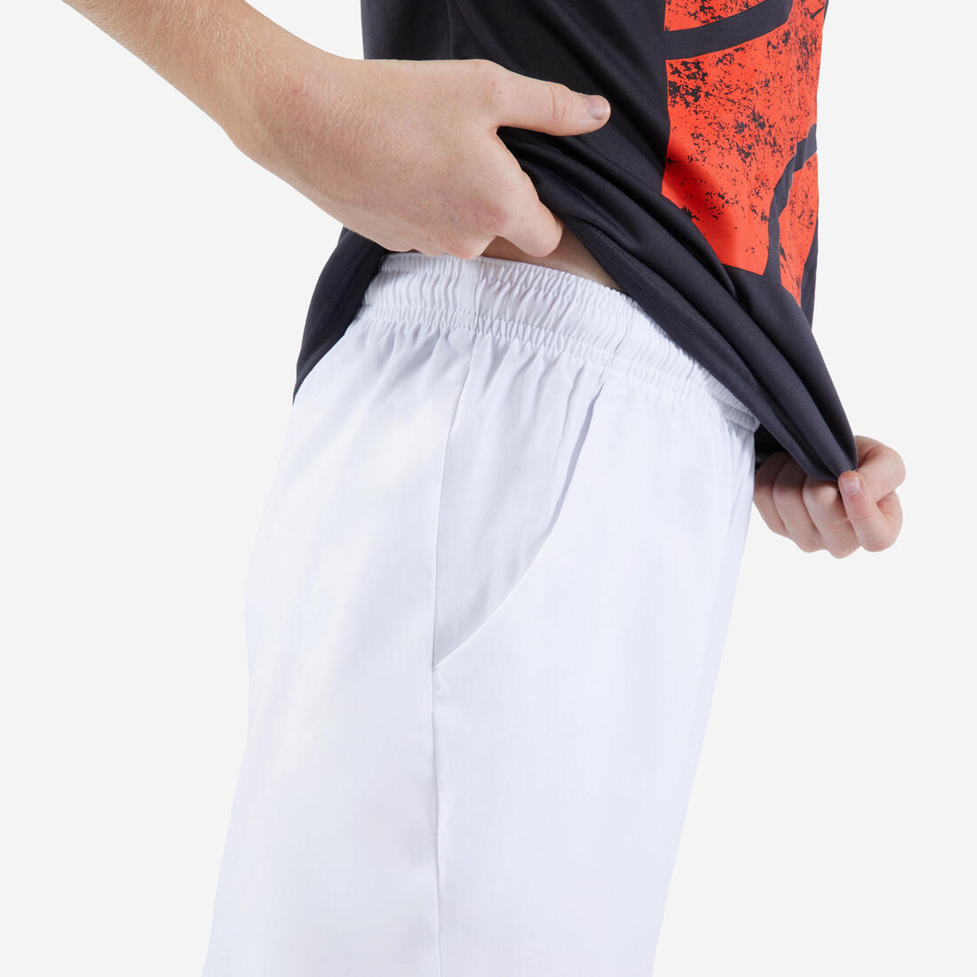 short de tennis garcon - TSH100 blanc