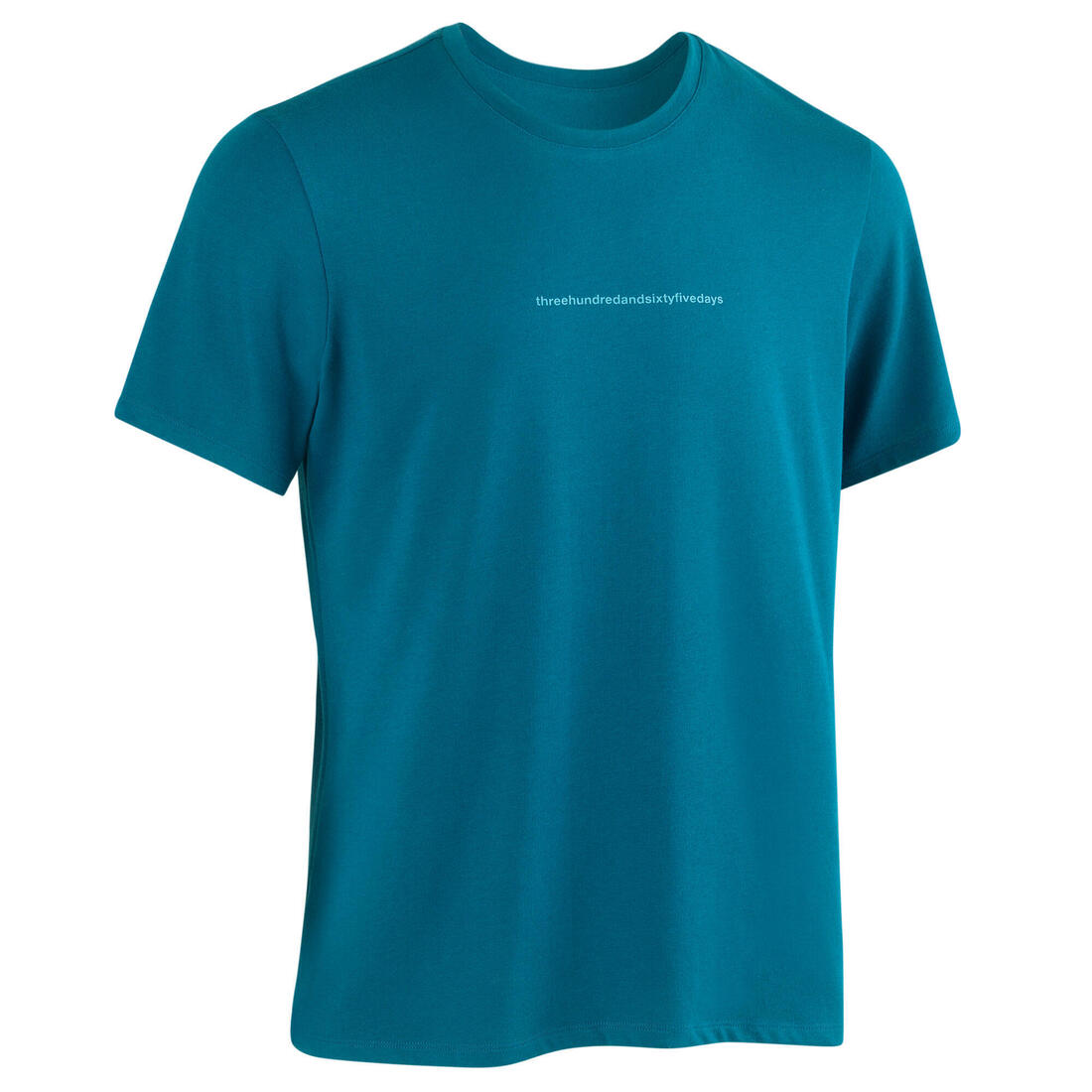 T-shirt fitness manches courtes slim coton col rond homme blanc a imprimé