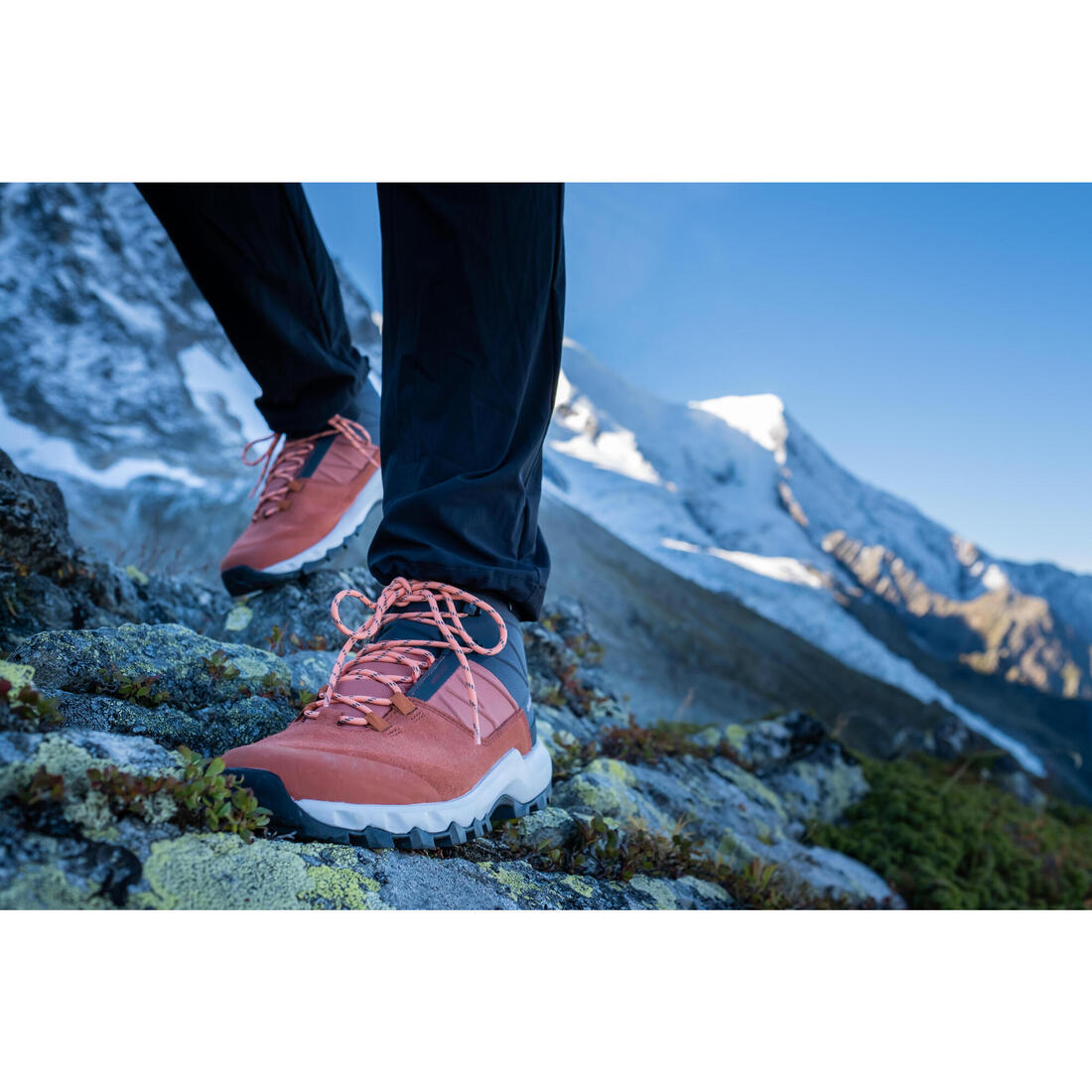Chaussures imperméables de randonnée montagne - mh500 mid - femme