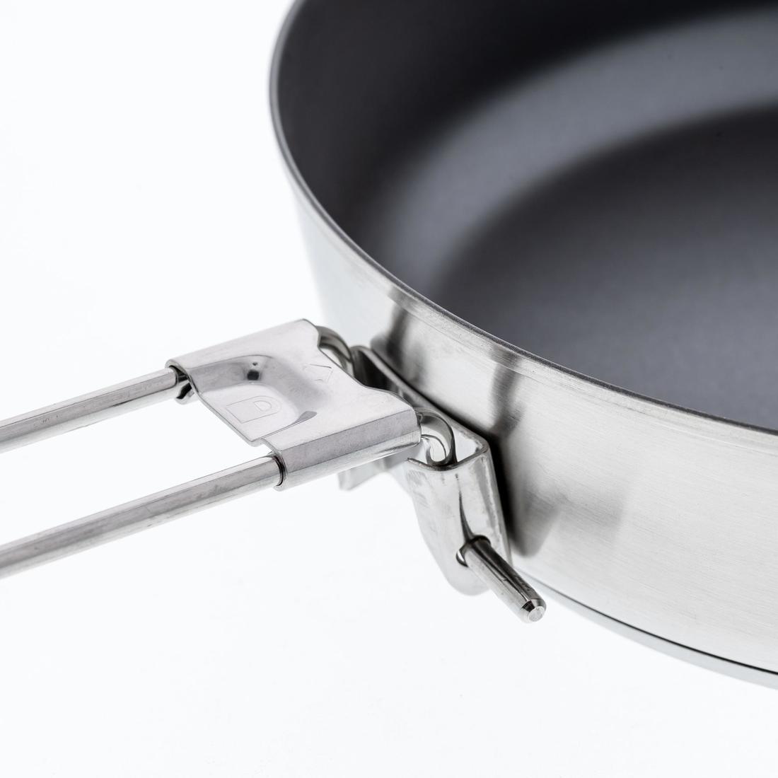 Popote 4 personnes de camping en acier inox + anti-adhésif