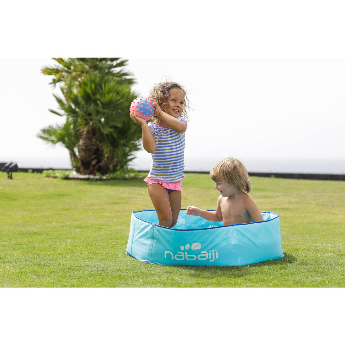 Piscinette enfant TIDIPOOL bleue avec sac de transport étanche 88,5 cm diamètre
