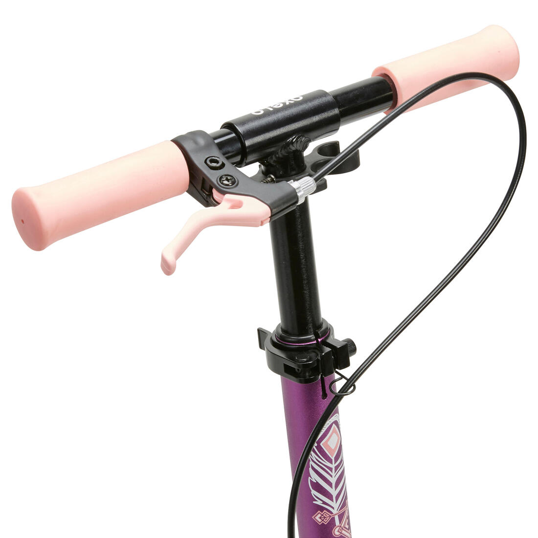 Trottinette enfant mid5 avec frein au guidon et suspension violette