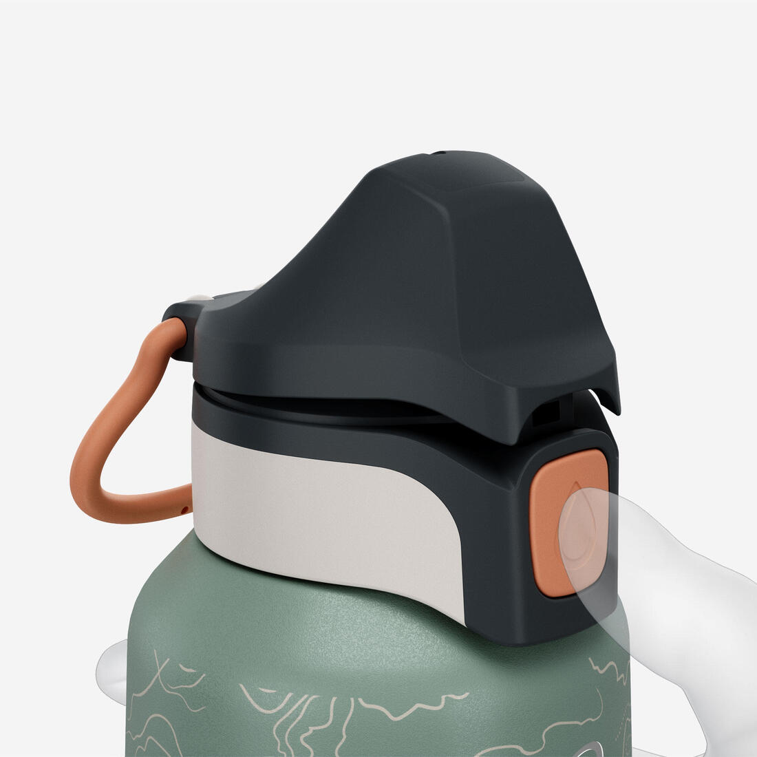 Gourde inox enfant 0,6L avec bouchon instantané, composée à 75% d'acier recyclé
