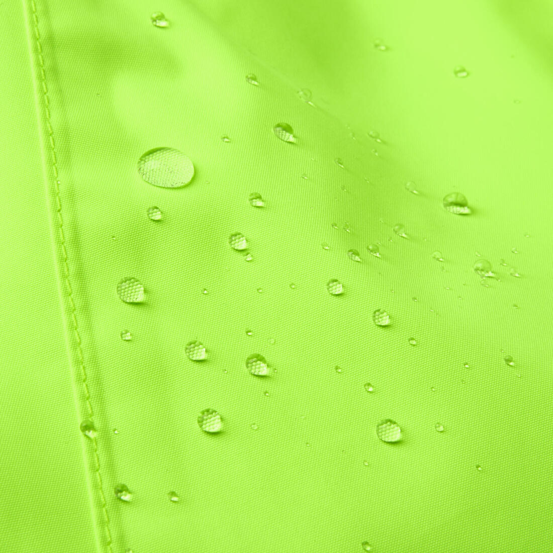 VESTE PLUIE VELO VILLE FEMME 120 JAUNE FLUO CERTIFIÉE EPI VISIBILITÉ JOUR