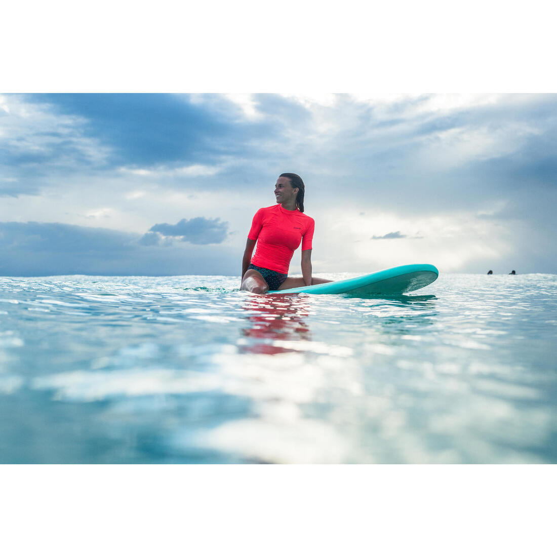 Tee shirt anti uv surf top 100 manches courtes femme