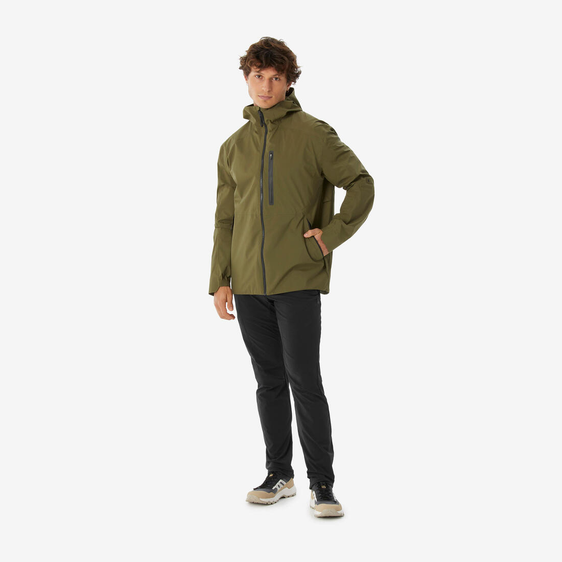 Veste légère et imperméable de randonnée homme, MH500 Light