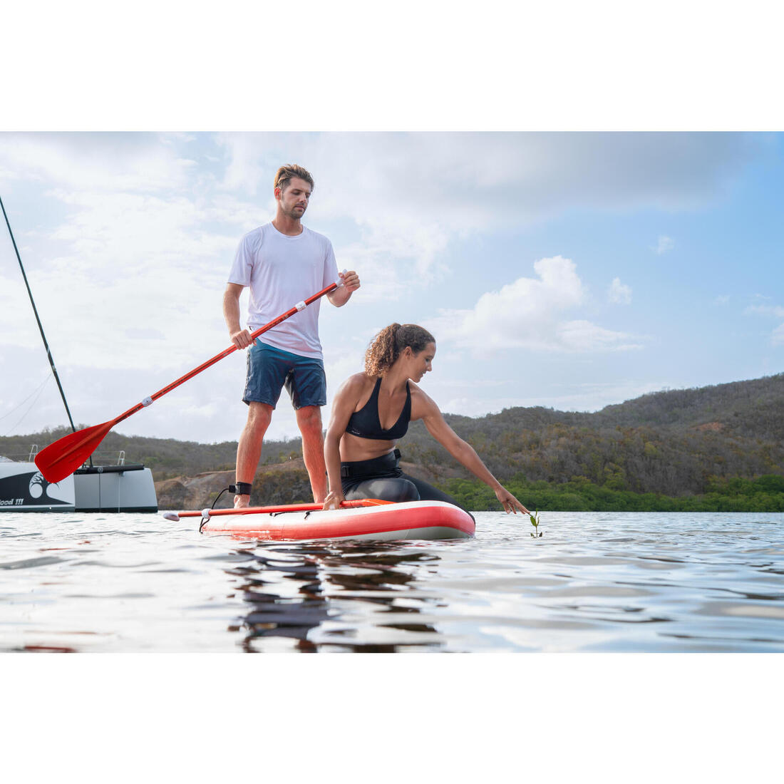 Pagaie de stand up paddle compacte 100 en 5 parties - 160-220 cm.