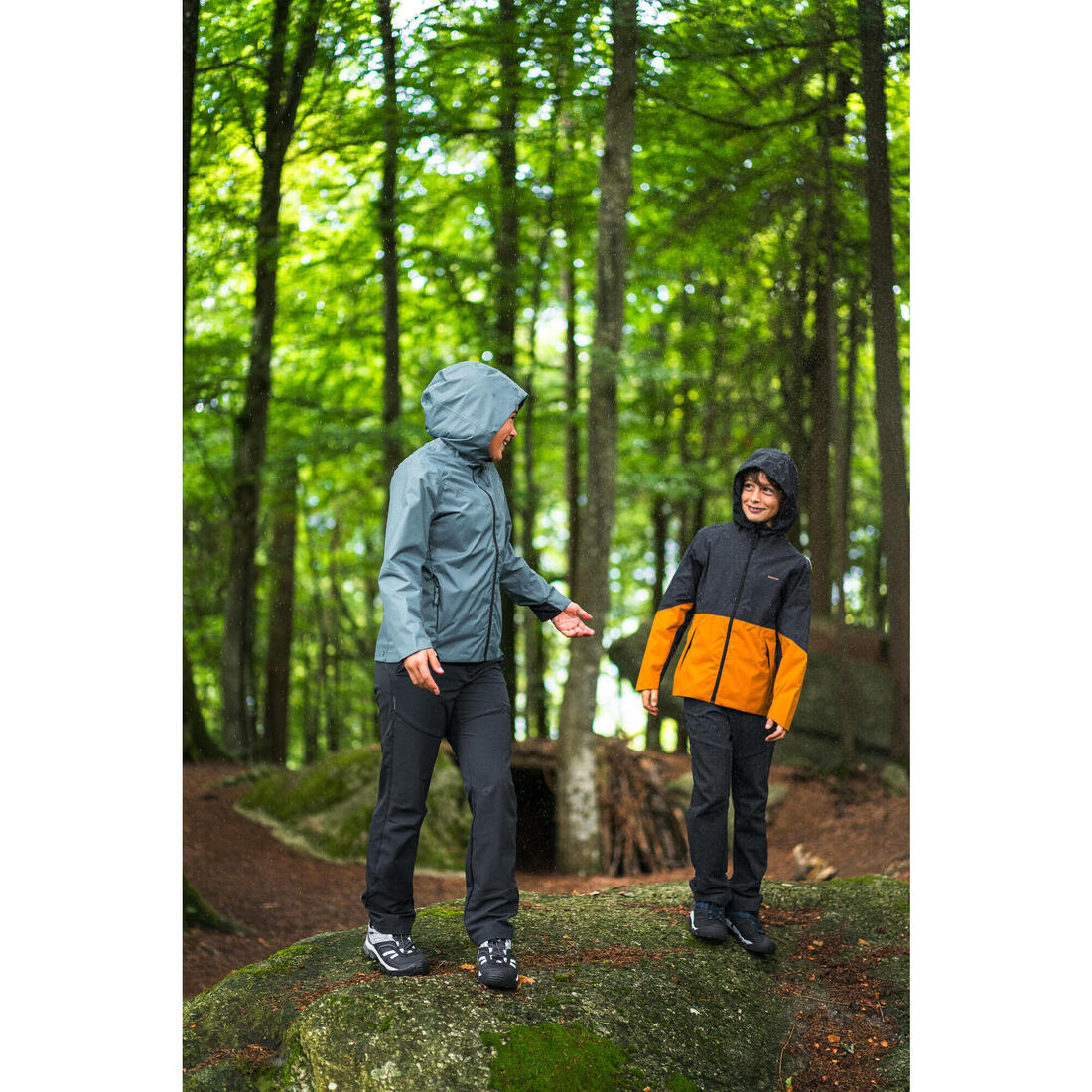 Pantalon de randonnée softshell - mh550 noir - enfant 7-15 ans