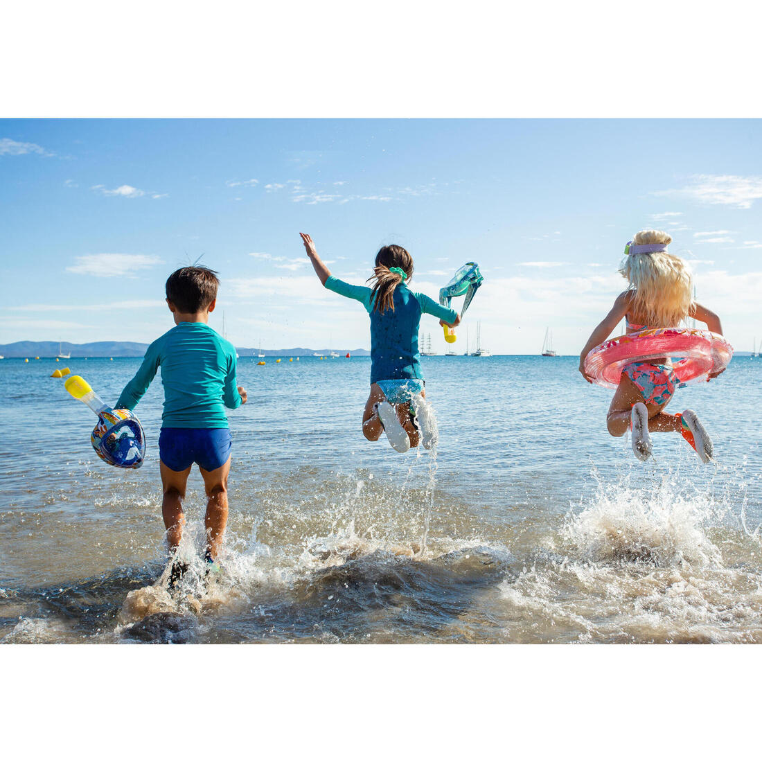 Chaussures aquatiques élastiques Enfant - Aquashoes 120 Beach Party