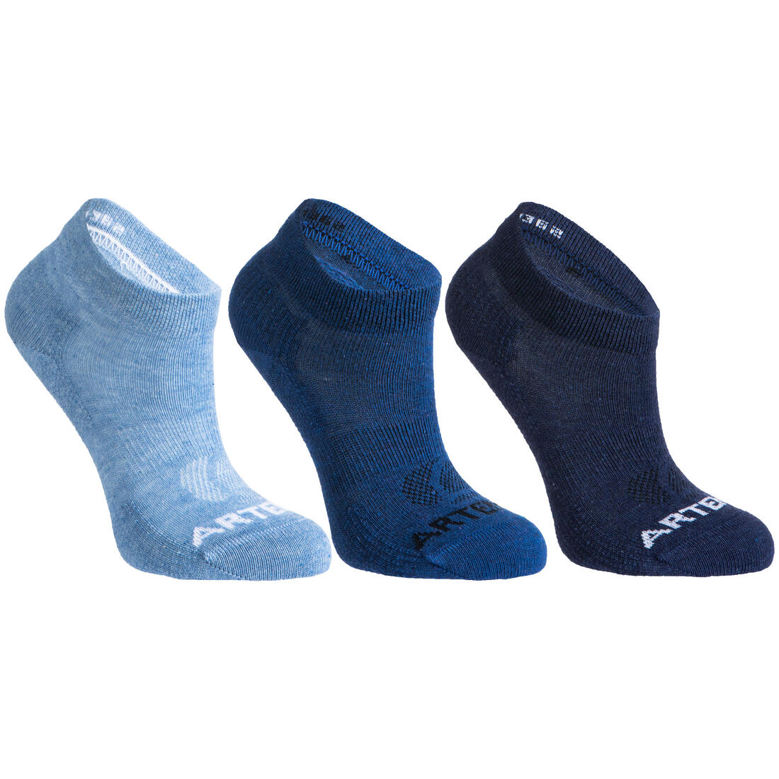 CHAUSSETTES DE SPORT ENFANT MI-HAUTES RS 160 MARINE LOT DE 3