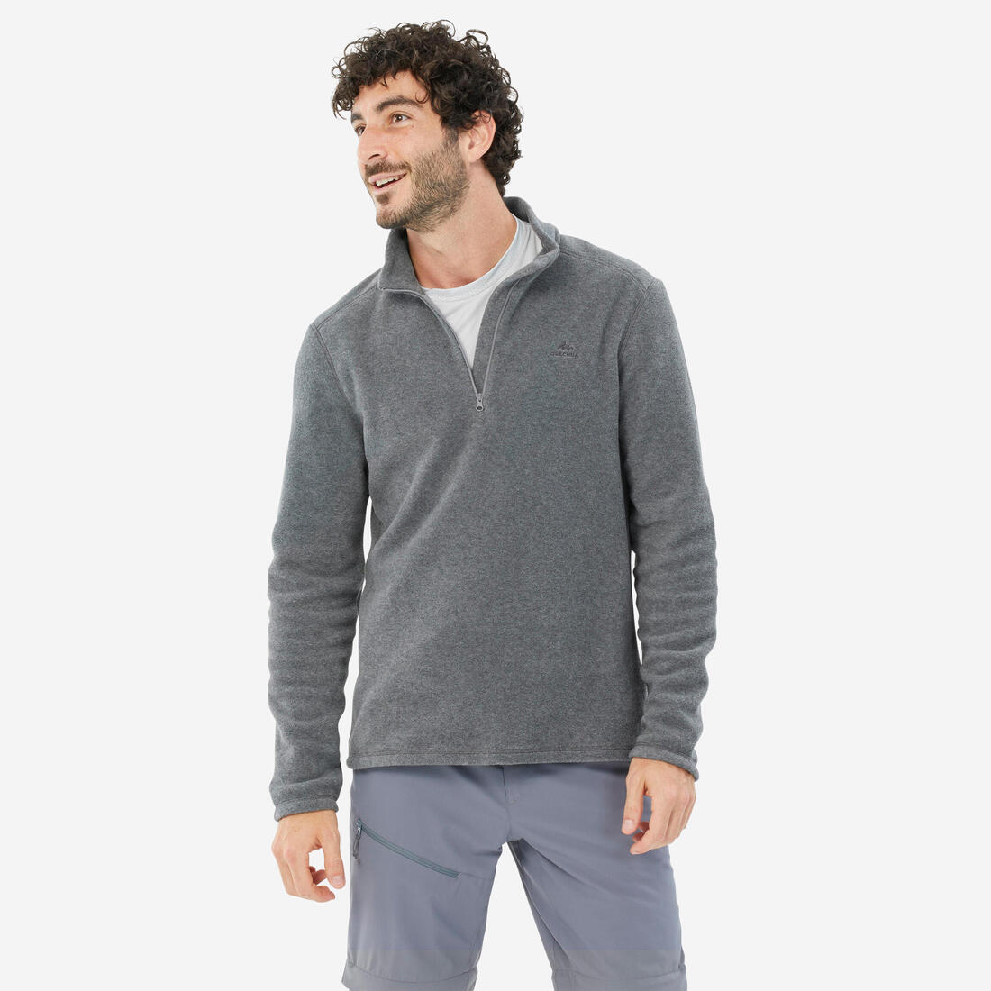 Polaire de randonnée montagne homme, MH100 demi zip