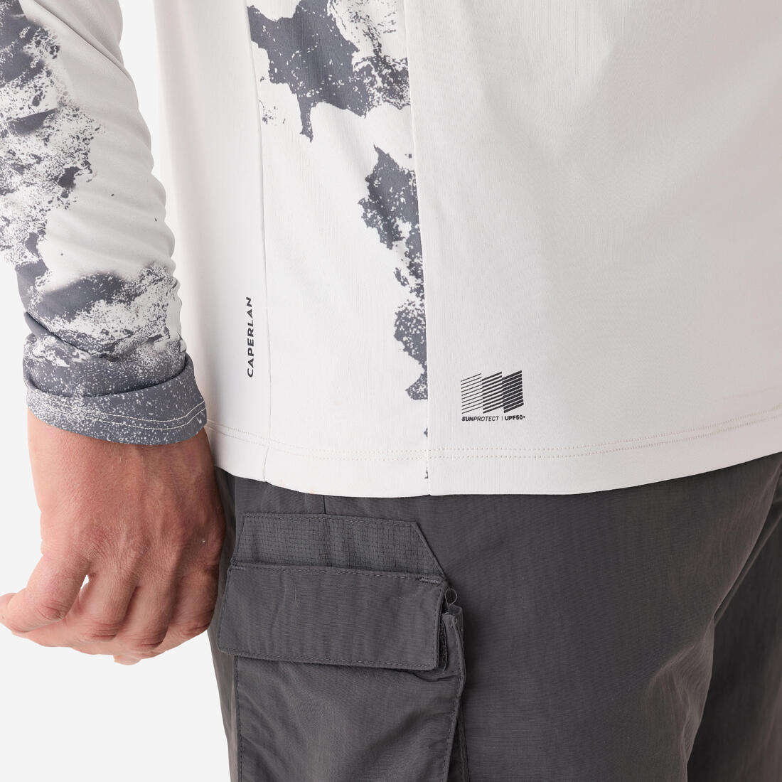 Tee-shirt de pêche anti-uv 500 capuche