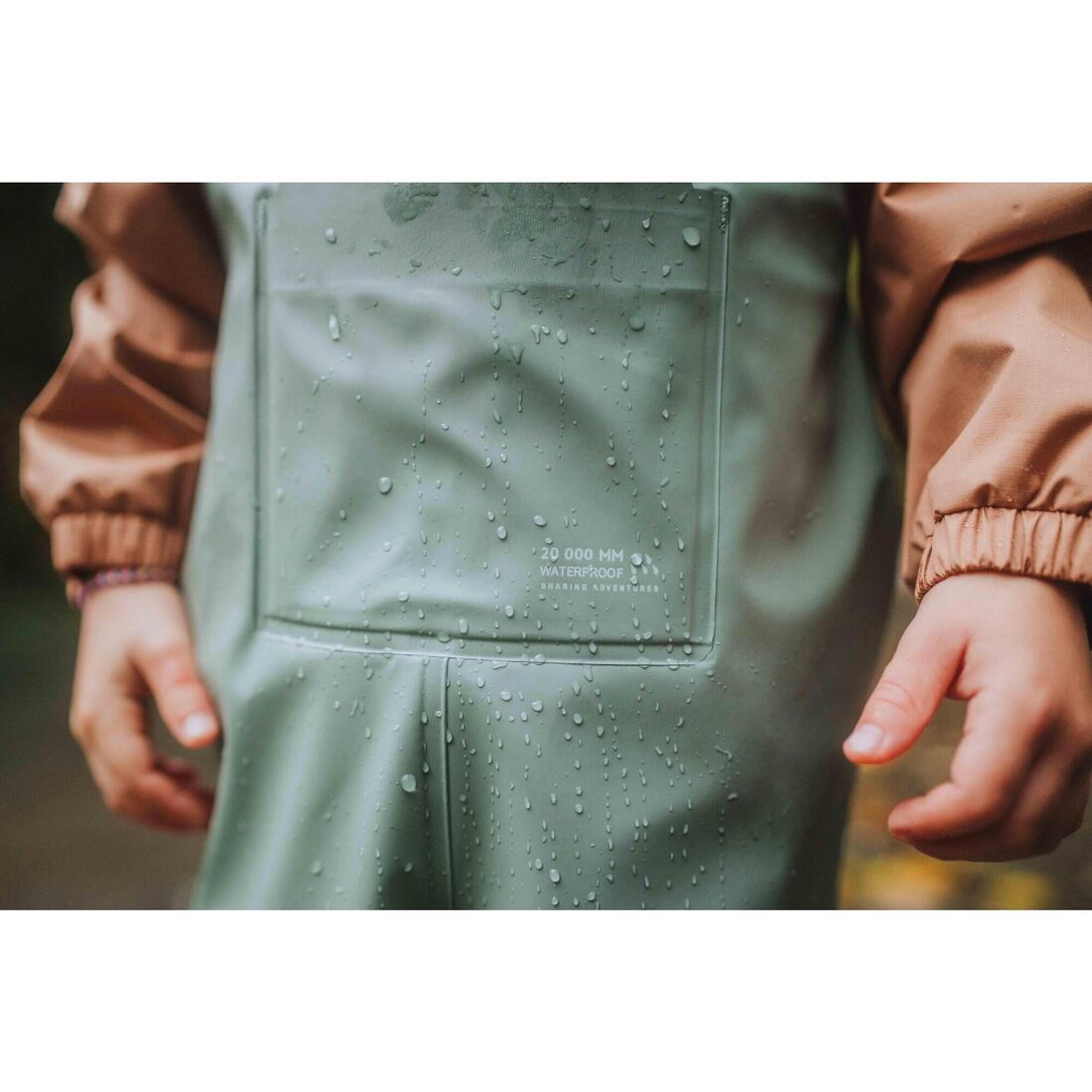 Salopette de randonnée imperméable enfant 2-6 ans, MH900 vert