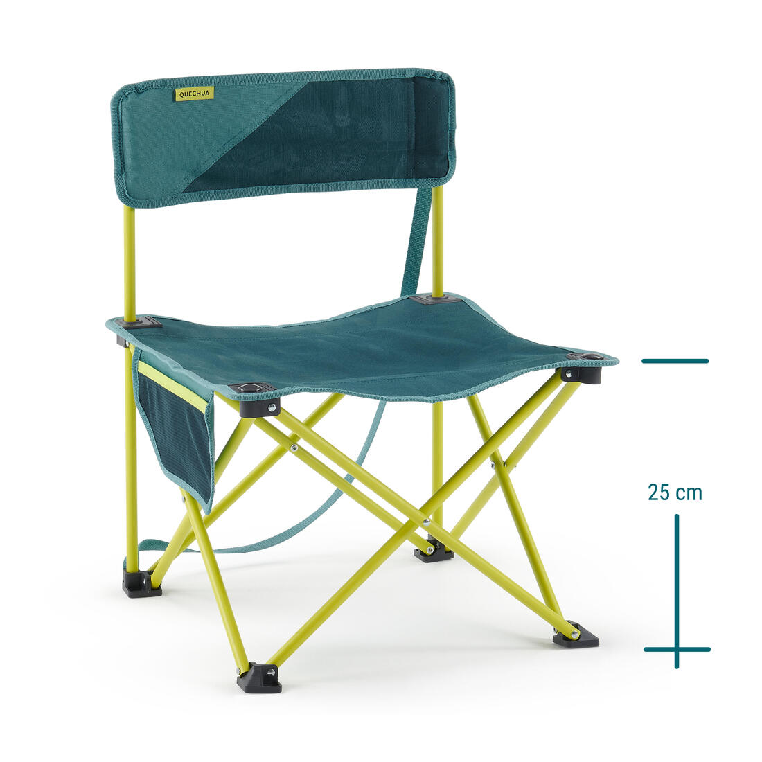 Chaise basse compacte de camping 100 bleue