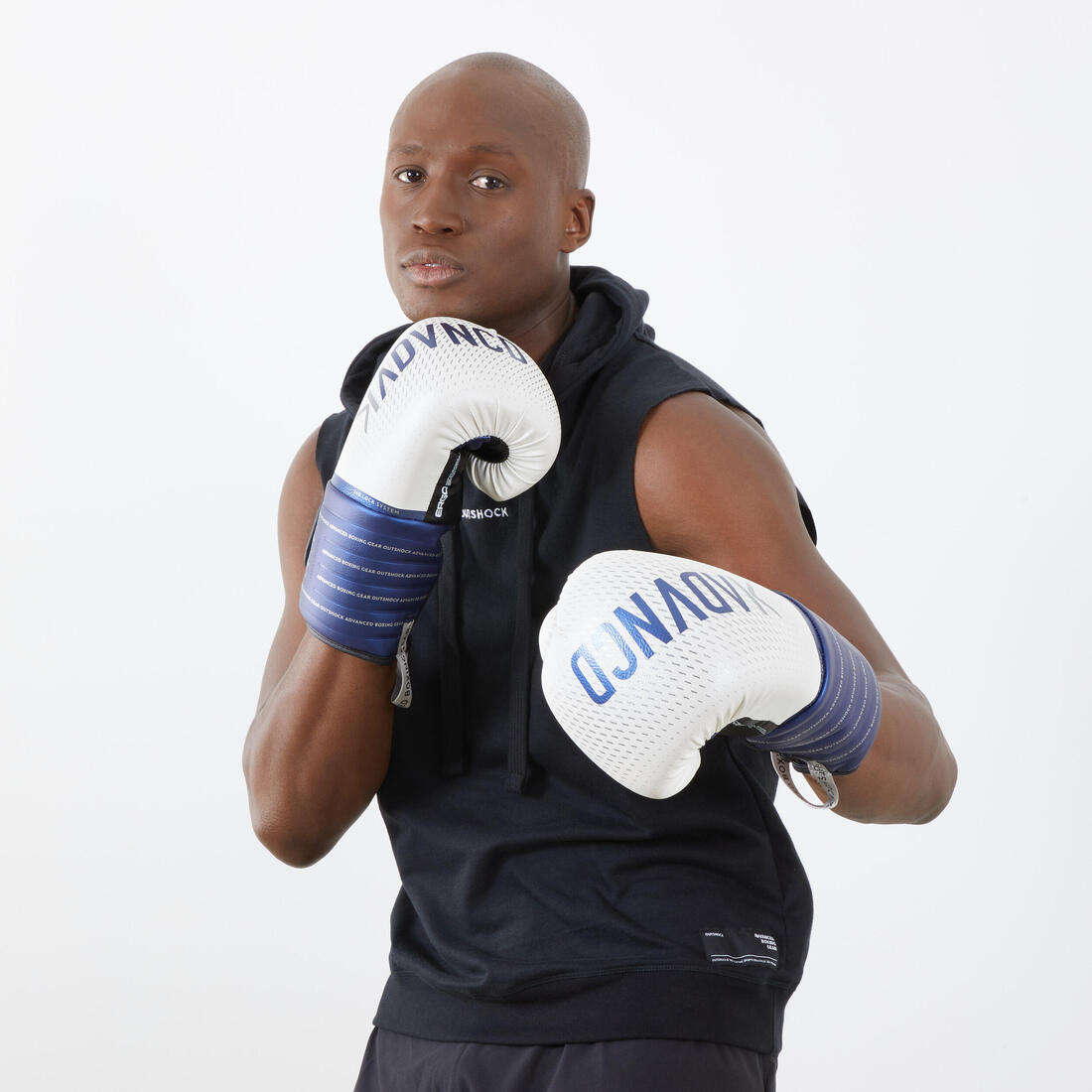 Gants de boxe avec maintien articulaire du poignet, bleu et