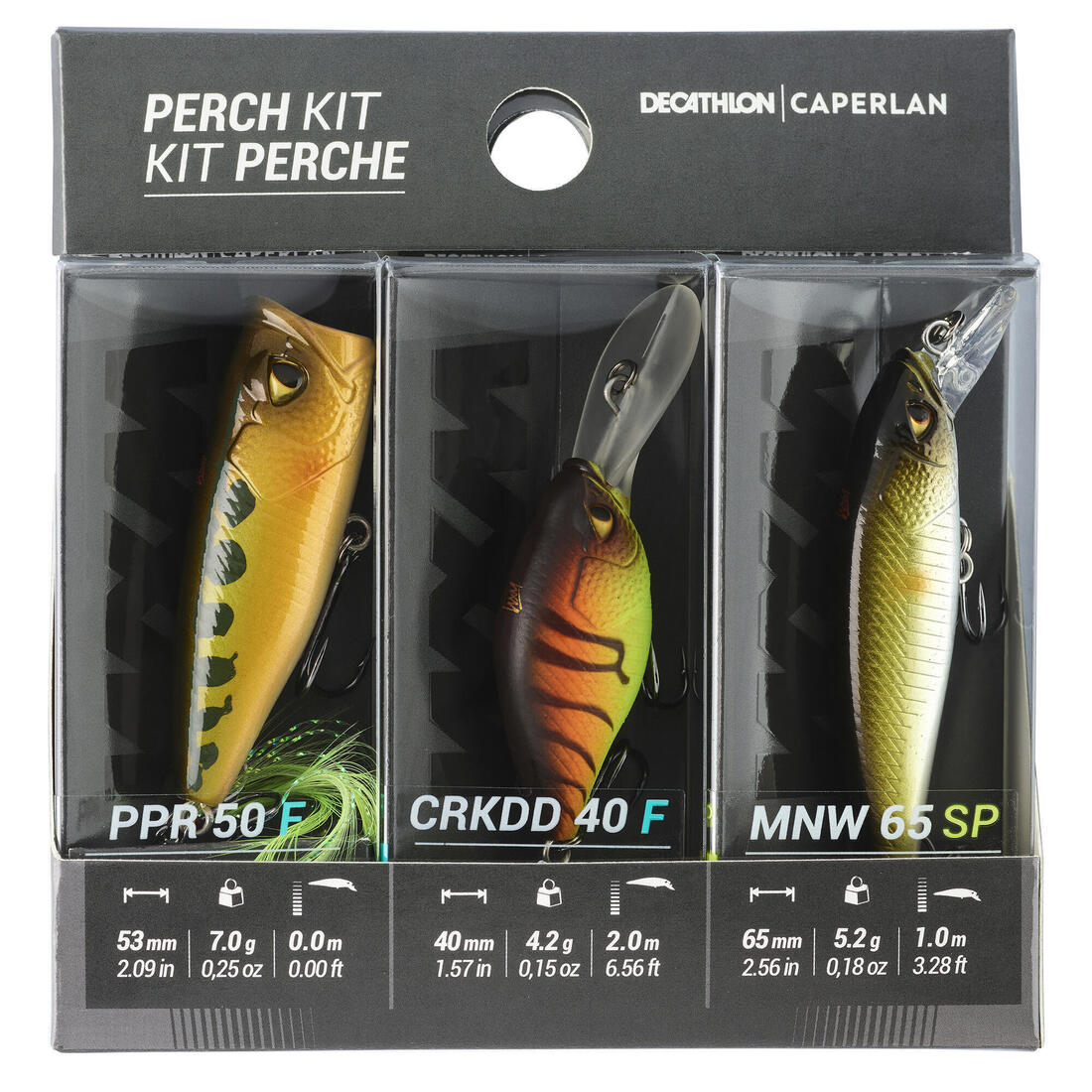 POISSONS NAGEURS POPPER MINNOW CRANKBAIT PÊCHE AUX LEURRES KIT PERCHE 3 PN