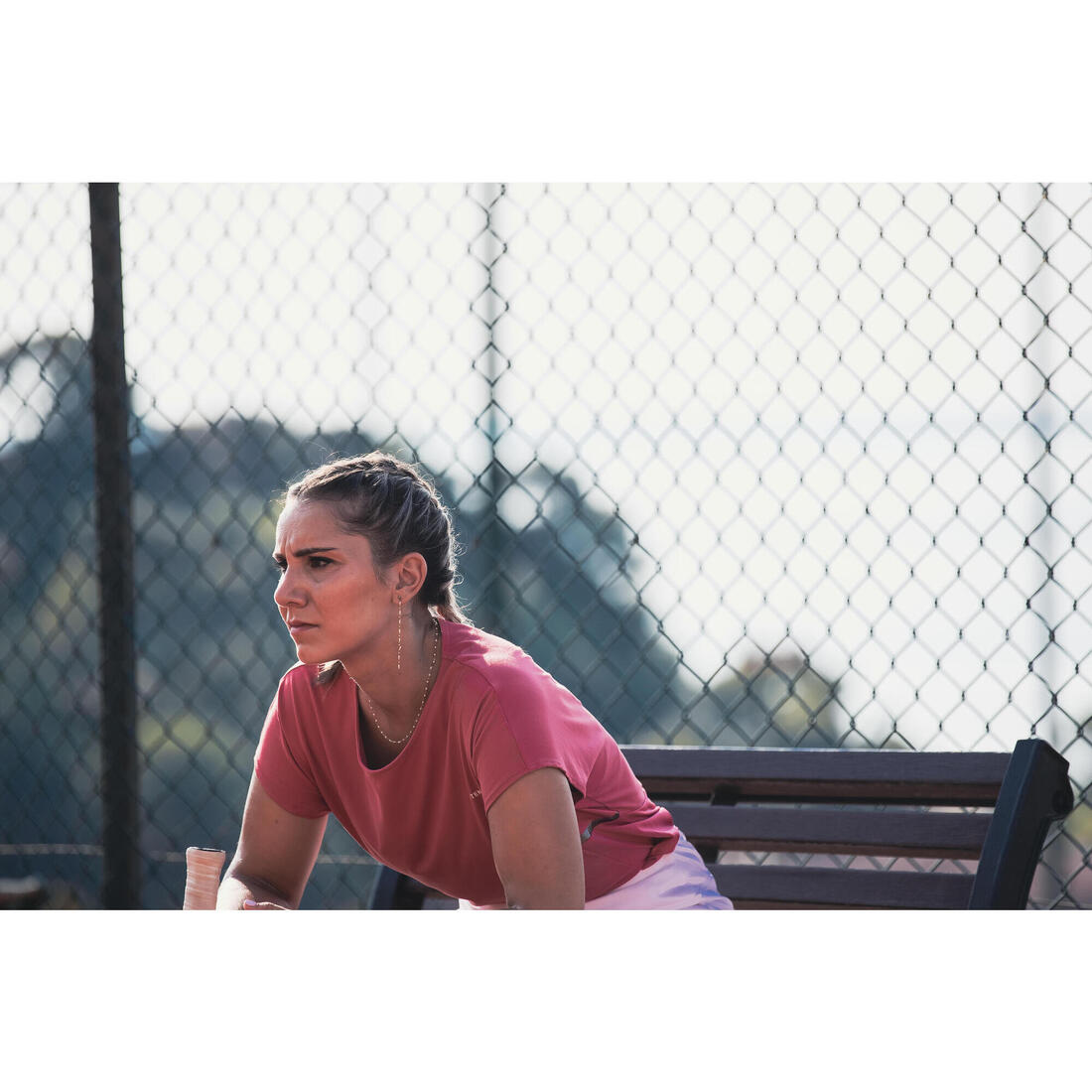 T-Shirt tennis col rond dry soft femme - Dry 500