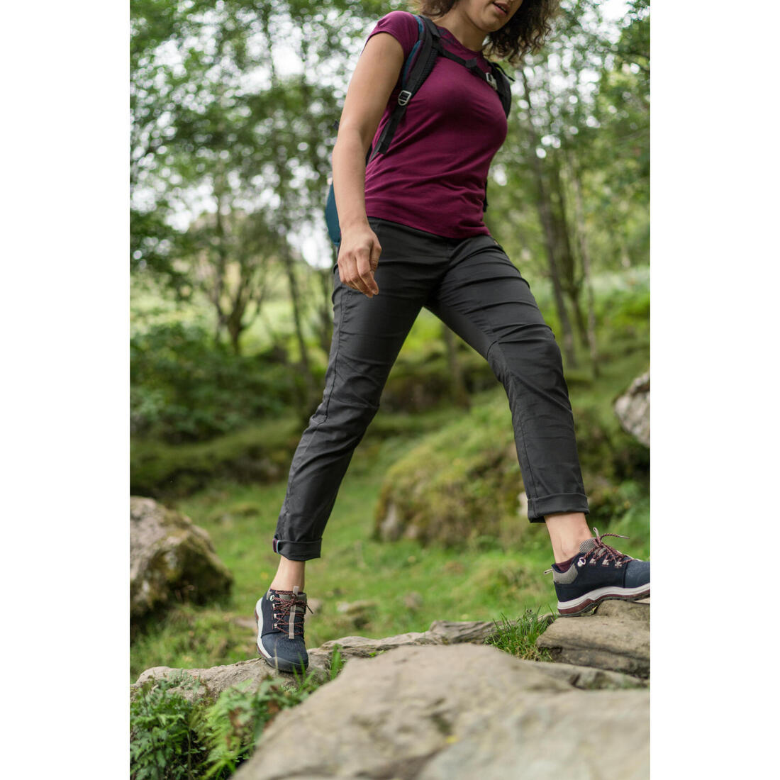 Chaussures de randonnée en cuir - nh500 - femme