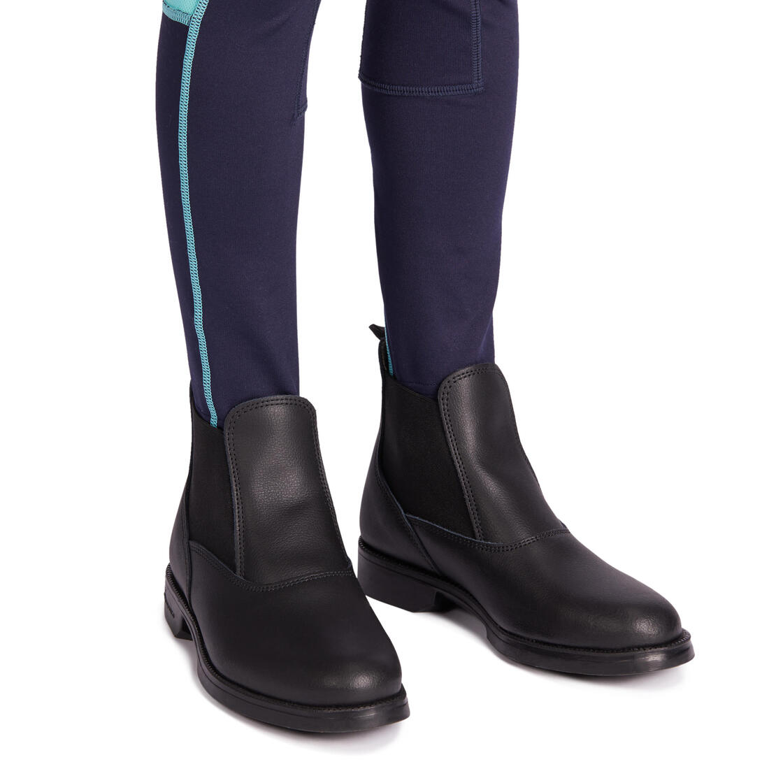 Kids' Horse Riding Light Legging 100 - Petrol Blue/Navy Blue