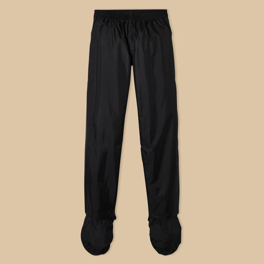 Surpantalon pluie vélo ville avec couvre-chaussures intégrés 100, noir