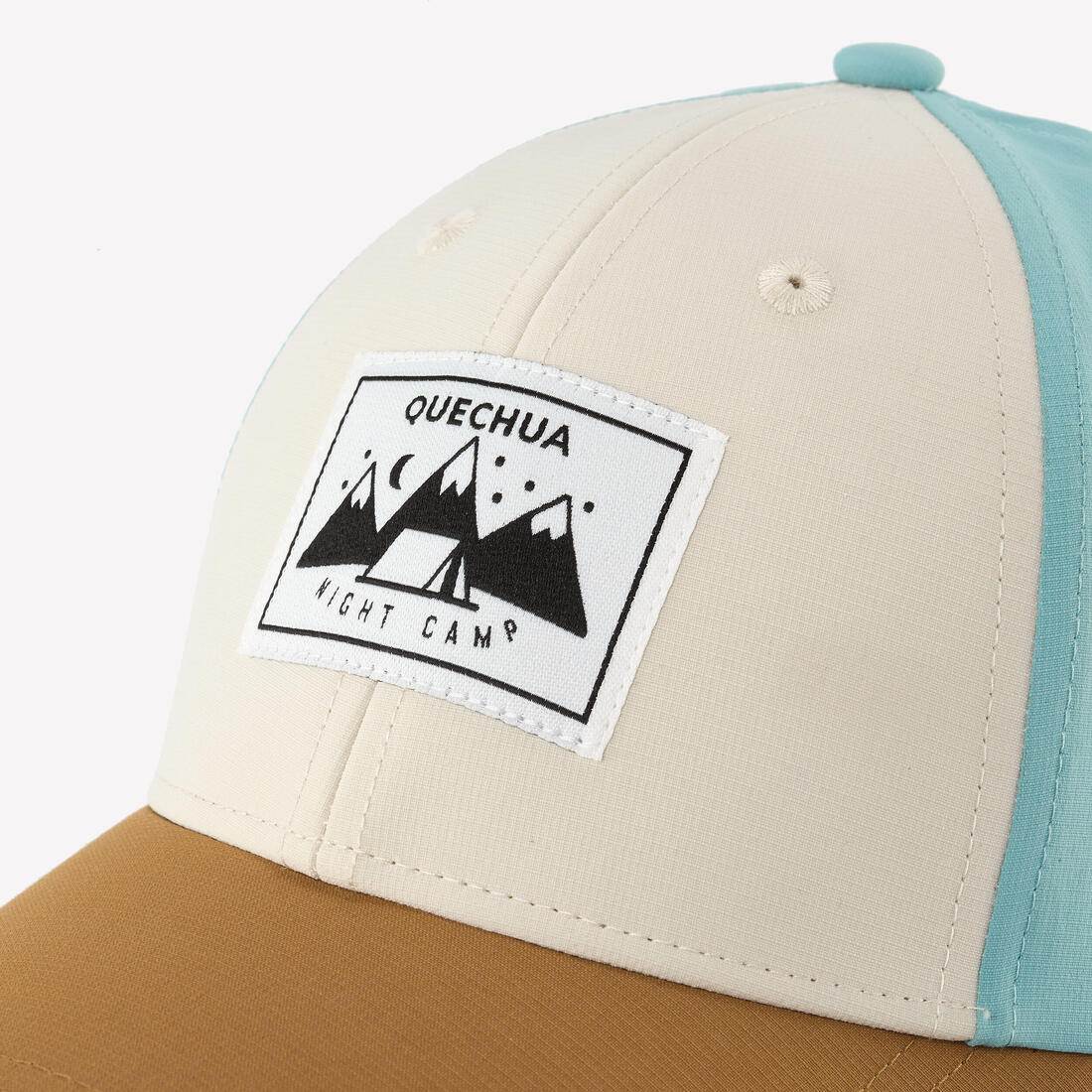 Casquette de randonnée enfant, MH100 kid beige bleue