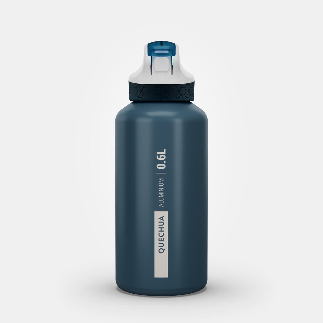 Gourde alu enfant 0,6L, bouchon instantané, pipette et paille, en alu recyclé