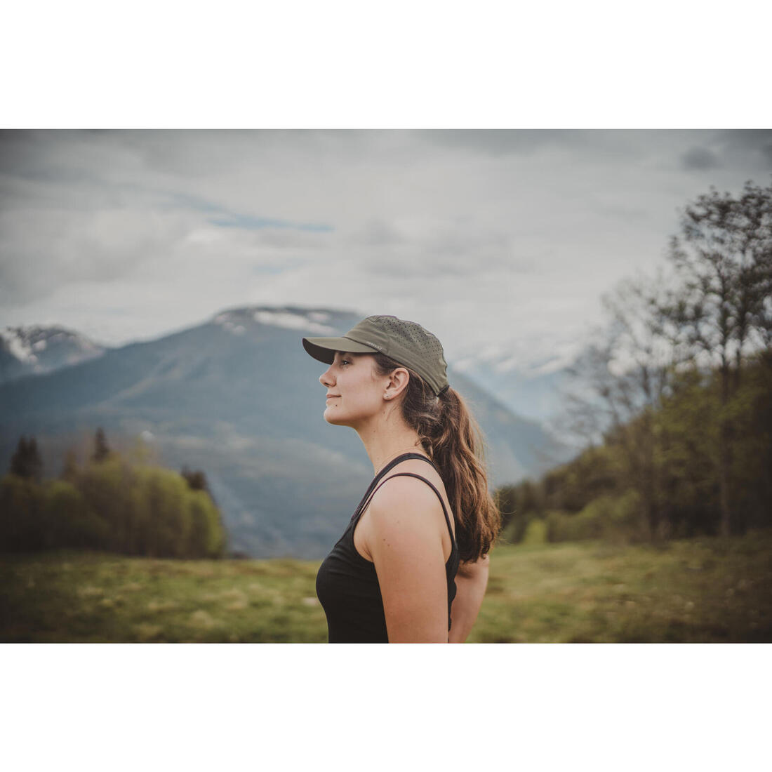 Débardeur en laine mérinos de trek montagne MT500 noir Femme